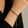 Tri-Color Braided Herringbone Bracelet - Anti-Tarnish Gold Plated