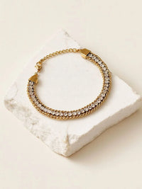 Vintage Rope Twist Crystal Tennis Bracelet | 18K Gold Plated Anti-Tarnish | Moncheri