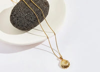 Scallop Shell Pendant Necklace Gold Plated – Anti-Tarnish Korean Style Chain