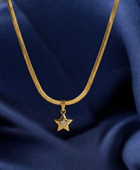 Star Pendant Herringbone Necklace - Anti-Tarnish Gold Plated Korean Style Jewellery