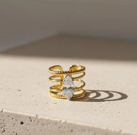 Marquise Stone Multi Layer Statement Ring - Anti Tarnish Fashion Jewelry