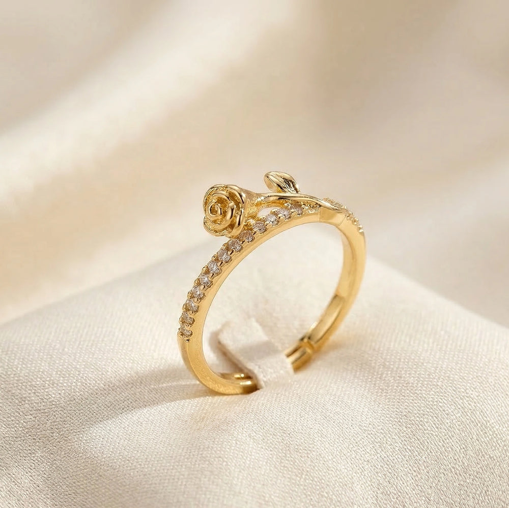 Gold Rose Studded Fashion Earrings | Premium Designer Floral Jewelry