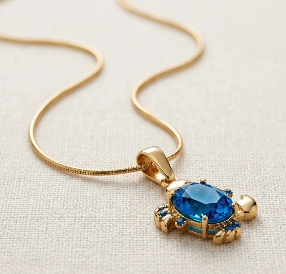ocean-blue-crab-pendant-necklace-anti-tarnish