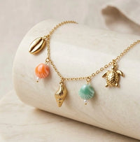 Ocean Shell & Turtle Charm Bracelet - Anti-Tarnish Fashion Jewelry