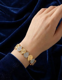 Sunburst Teardrop Crystal Cuff Bracelet | Anti-Tarnish 18K Gold Plated | Adjustable