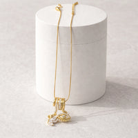 Swan & Evil Eye Multi-Charm Necklace | Anti-Tarnish Gold Plated