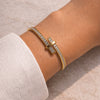 T-Style Crystal Gold Plated Bangle Bracelet - Anti-Tarnish Minimalist Jewelry