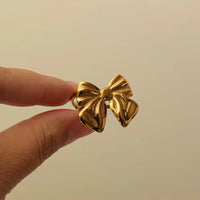 Anti-Tarnish Gold Plated Bow Ring | Elegant Coquette Statement Jewelry