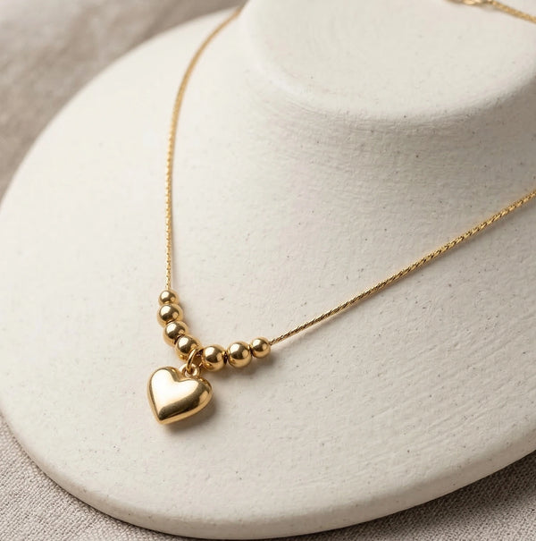 Tarnish free heart charm necklace perfect jewelry gift for girlfriend or wife