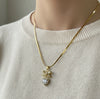 Anti-Tarnish Gold Plated Bow & Heart Pendant Necklace | Dainty CZ Jewelry