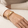 Teddy Bear Heart Cuff Bracelet - Anti Tarnish Gold Plated