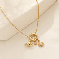 Celestial Planet & Star Anti-Tarnish Gold Plated Necklace