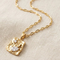 Vintage Textured Pearl Pendant Necklace | Anti-Tarnish