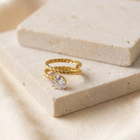 Twisted Spiral Heart Ring | Anti-Tarnish Wrap Ring for Women