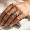 Toi et Moi Teal & Purple Dual Stone Gold Ring