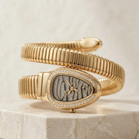 Elegant Serpent Design Anti-Tarnish Gold Plated Watch - Premium Wristwear for Her