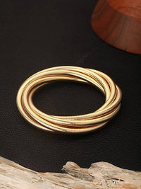 Multi-Layer Gold Snake Chain Coiled Bracelet | Statement Spiral Bangle