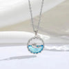Blue Crystal Whale Pendant Necklace - Silver Tone Korean Style Fashion Jewelry