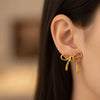 Bow Stud Earrings – Anti-Tarnish Ribbon Design (Korean Style)