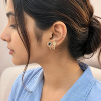Black Clover & Star Crystal Earrings | High Qualityd  Fashion Jewelry