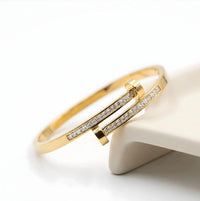 Gold Plated Butterfly & Bamboo Stacking Bracelet Set - 3 Piece Combo