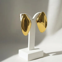 Chunky Gold Hollow Teardrop Statement Earrings