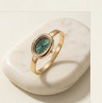Vintage Emerald Green Dial Bangle Watch | Anti-Tarnish Gold Plated | Moncheri Jewels