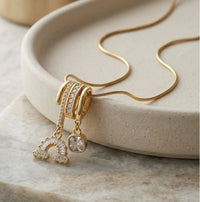 Multi-Charm Zircon Pendant Necklace | Anti-Tarnish Gold-Plated Dainty Jewelry