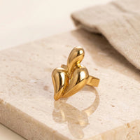 Abstract Liquid Droplet Statement Ring | Anti-Tarnish Gold Plated