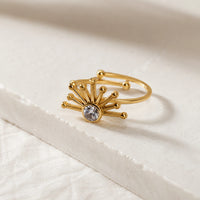 Sunburst Adjustable Ring | Anti-Tarnish Gold-Plated Celestial Ring