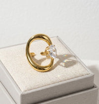 Nova Open Oval Statement Ring - Anti Tarnish Gold Plated