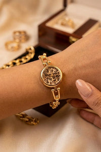 Leopard Print Dial Anti-Tarnish Gold Plated Watch for Women | Moncheri Jewels