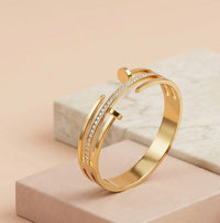Triple Layer Nail Wrap Bracelet - Anti Tarnish Gold Plated
