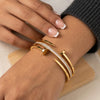 Triple Layer Nail Wrap Bracelet - Anti Tarnish Gold Plated