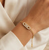 Moving Triple Stone Anti-Tarnish Gold Plated Bracelet