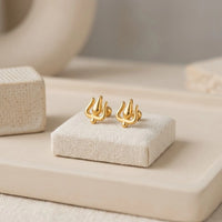 Trishul Design Anti-Tarnish Gold Plated Stud Earrings
