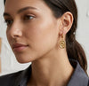 Vintage Floral Embossed Hoop Earrings - Anti-Tarnish Gold Plated