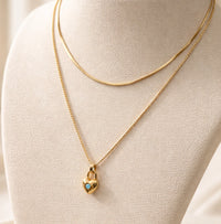 Layered Heart Lock Pendant Necklace | Anti-Tarnish Gold Plated