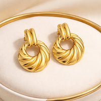 Chunky Croissant Dome Hoop Earrings - Anti-Tarnish Gold Plated Statement Jewelry