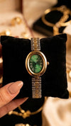 Vintage Emerald Dial Anti-Tarnish Gold Plated Watch