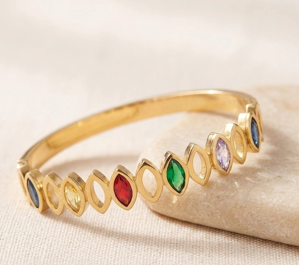 Multicolor Marquise Stone Bracelet | Anti-Tarnish Fashion Jewelry