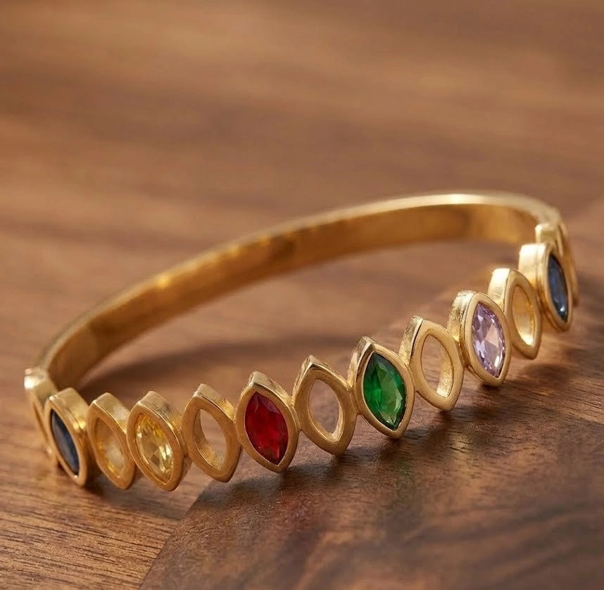 Multicolor Marquise Stone Bracelet | Anti-Tarnish Fashion Jewelry