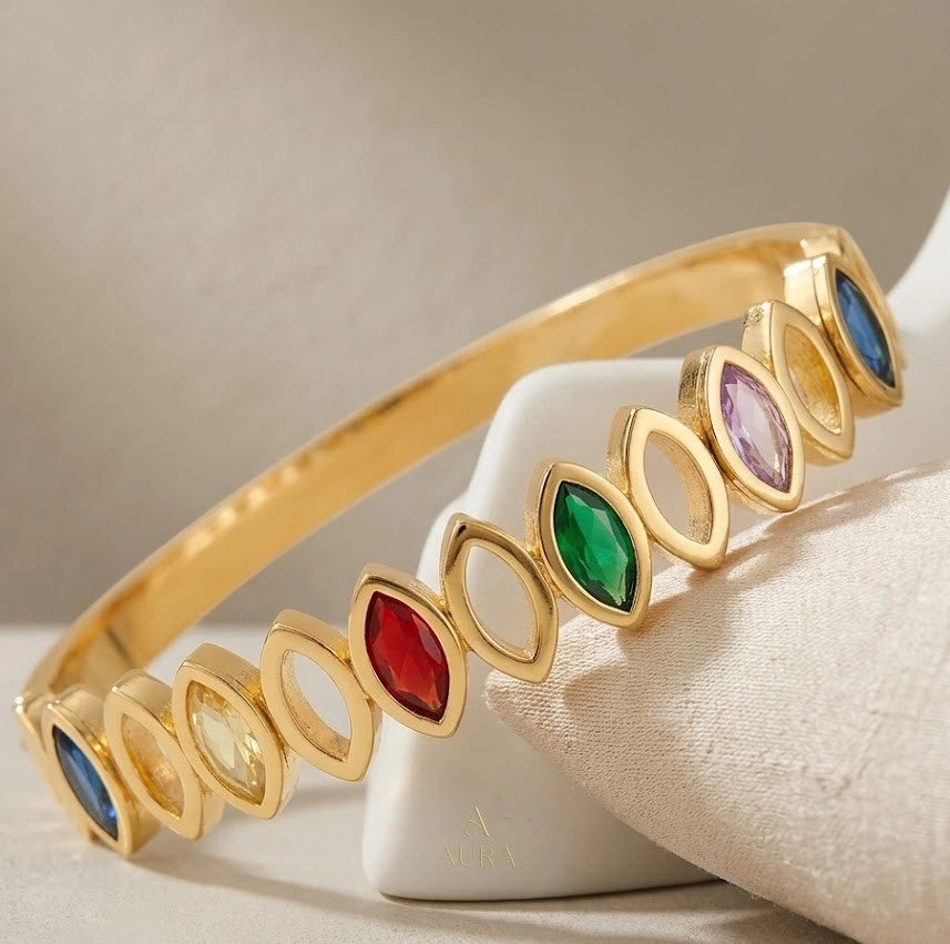 Multicolor Marquise Stone Bracelet | Anti-Tarnish Fashion Jewelry