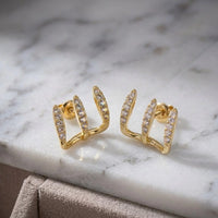 Crystal Triple Claw Stud Earrings | High Quality Fashion Jewelry
