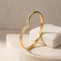 V-Shape Minimalist Gold Plated Bracelet | Anti-Tarnish Bangle