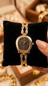 Vintage Aesthetic Anti-Tarnish Gold Plated Watch | Black Dial