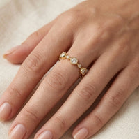 Vintage Bezel Crystal Stacking Ring | High Quality Fashion Jewelry