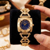 Vintage Square Blue Dial Anti Tarnish Gold Plated Watch