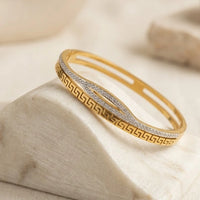 Anti-Tarnish Gold Plated 3-Piece Bracelet Stack - Old Money Clover & Nail Combo