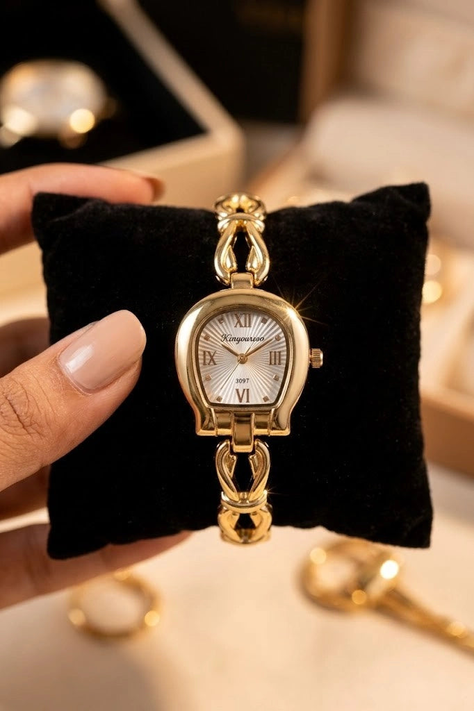 The 'It Girl' Vintage Cushion Anti-Tarnish Gold Plated Watch